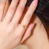 Anillo Nuevo de Ágata Roja del Sur China Imitación para Mujer Lujo Ligero Apertura Zircón Joyería de Moda Regalo de San Valentín para Novia