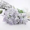 Flor Artificial Tela de Seda Provenza morado 5 horquillas 10 cabezas Jacinto flor de jardinería arreglo floral decoración maceta pequeña lavanda