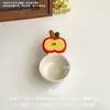 Lindo platito para salsa con mango de caricatura creativa, platito para condimentos de color bajo vidriado, plato para mojar de cerámica particularmente hermoso, platito