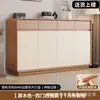 Zapatero de madera maciza color nogal para la entrada del hogar, almacenamiento integrado en cajón de gran capacidad, zapatero de entrada, de pie, contra la pared