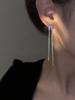 Pendientes largos con borlas semicirculares de gypsophila, sencillos y exquisitos, de cadena larga, con diseño de nicho moderno y distintivo para mujer.