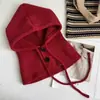 Gorro de Punto Cálido de Otoño e Invierno Bufanda de Cuello con Capucha de una Pieza Protección para Orejas Gorro de Lana Pasamontañas para Mujer