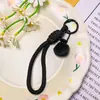 Lanyard con llavero de pompón de colores, correa de muñeca portátil anti-pérdida, accesorio colgante versátil para bolso, accesorio para joyería DIY