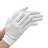 Protección laboral protección de operación industrial resistente al desgaste fino transpirable algodón puro texto de etiqueta juego laboratorio guantes de algodón blanco