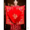 Pano para Embalar Casamento, um Par de Conjunto de Dote da Noiva, Pano para Embalar Bacia de Casamento, Pano Vermelho para Embalar da Noiva, Coleção Completa de Suprimentos para Casamento