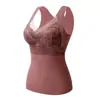 Chaleco de forro polar doble cara para mujer para otoño e invierno, con forro polar adicional para mayor calidez, diseño sin costuras y almohadillas para sujetador incorporadas, eliminando la necesidad de usar un sujetador aparte