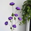 Ramos de Flores de Rosa Artificiales, Rosas Té, Arreglos de Piso para Bodas, Flores Falsas, Flores Artificiales al por Mayor, Rosas Altas Pequeñas de Tallo Largo
