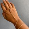 Corrente de Dedo Conectada em Zircônia Dourada Estilo Novo Transfronteiriço Europeu e Americano Pulseira Versátil entre os Dedos Moda Tendência Novo Estilo para Mulheres