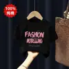 Nueva Ropa Infantil Camiseta de Manga Corta Verano 2026 Estilo Delgado Algodón Puro para Niñas Manga Media Moda Cuello Redondo Top Camiseta de Moda
