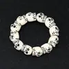 Pulsera de Cuentas para Hombre Nueva Retro Moderna Versátil Europea y Americana Venta al por Mayor Pulsera Punk de Resina Calavera de Halloween