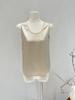 Colete de Seda para Mulheres 2026 Primavera/Verão Novo Estilo Minimalista Roupa Íntima Ol Cor Sólida Respirável Camisola de Seda