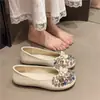 Zapatos Mary Jane de mujer nuevos, casuales y a la moda, con suela blanda, versátiles para otoño, zapatos de vestir bajos 2025, estilo francés con pedrería y punta redonda