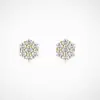 Brincos de Tarraxa S925 Estilo Doce Diamante de Alto Carbono Flor de Floco de Neve Totalmente Cravejados para Mulheres Brinco Elegante Versátil Acessórios de Brinco para o Trabalho Dropshipping