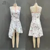 Marca Independiente 2026 Amazon Moda Europea y Americana Casual para Mujer Vestido con Estampado Floral de Tirantes Cuello en V Volantes
