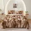 Nova Manta Tie-dye de Pelo de Coelho Listrada para E-commerce Transfronteiriço, Quente, Espessa, Estampada, Manta para Sofá de Casa