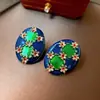 Pendientes Vintage de Segunda Mano Aguja de Plata Plisado Corazón Rojo Pendientes de Metal Pendientes Personalizados Retro Fabricante Venta al por Mayor