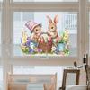 Fun-f525 - Fondo de ventana de cristal para balcón, diseño de conejito de Pascua nórdico, pegatinas decorativas para ventanas, venta al por mayor