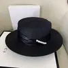 Sombrero de paja de verano estilo Hepburn francés inspirado en Chanel con perlas para mujer con cintas, adecuado para vacaciones en la playa y como sombrero de sol para protección solar