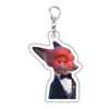 Estilo Ins Llavero de Zootopia Judy Nick Acrílico Dibujos Animados Accesorios Colgante para Pareja