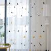 Cortina de ventana triangular nórdica, directa de fábrica, bordada, para sala de estar, dormitorio, ventana salediza