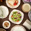 Louça Japonesa com Flores em Esmalte Submerso Tigela de Cerâmica Tigela de Arroz Tigela de Salada Conjunto de Pratos Tigelas Domésticas Pratos Pratos de Jantar