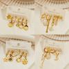 Aretes de acero de titanio chapados en oro para mujer, aretes de alta gama que no se desvanecen, aretes asimétricos vintage, aretes transfronterizos, aretes de estrellas
