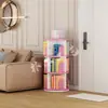 Estante Giratória 360 Graus Móvel de Chão Decoração Estudantil Prateleira de Armazenamento de Livros Ilustrados Casa Armazenamento de Livros Infantis