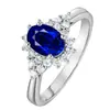 Anillo de zafiro azul y rojo y circón de alta venta, chapado en oro de 18 quilates, incrustado con piedras preciosas de colores y diamantes, anillo de compromiso
