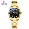 Relógio de Casal Chenxi Fashion com Calendário Duplo e Pulseira de Aço com Diamante, Transmissão ao Vivo do Fabricante, Relógios de Casal Quartz Masculino e Feminino Transfronteiriços