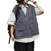 Camisa Workwear Manga Curta Color Block Retro Japonês Falsa Duas Peças para Homens e Mulheres, Verão Solta Versátil Camisa Jaqueta Tendência