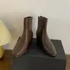 Novas Botas de Cano Curto com Bico Quadrado para Mulheres Baixas, Camurça, 2026, Estilo Francês, Design de Bota Emagrecedor, Marrom, Botas Elásticas para Mulheres, Outono/Inverno