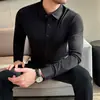 Camisa Masculina de Manga Longa [Seda de Gelo] Imitação de Linho Algodão Amassada para a Primavera de 2026 Fácil de Cuidar Fina Sem Costura para Homens