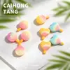 Lollipop degradado arcoíris, paleta con forma de corazón, dijes de resina, mini juguetes de comida, accesorios para manualidades con pegamento de crema DIY