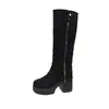 Zapato montón montón zapato moda bota de caña alta bota larga suela gruesa extraíble 2026 dos retro tacón grueso otoño e invierno usar tacón alto pierna de pantalón