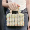 Moda Francesa Estilo Europeo y Americano Bolso de Mano Tejido con Cuentas de Arándano Hecho a Mano Bolso de Mano de Lujo Nicho para Fiesta