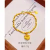 Pulsera de Cierre de Cuentas Doradas con Láser Dorado Arena Vietnamita Estilo Chino Nuevo Lujo Ligero Pulsera de Cuentas Trituradas Plateadas Que No Se Desvanecerá por Mucho Tiempo