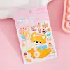 Pegatinas 5D tridimensionales con relieve para niñas, dibujos animados infantiles, autoadhesivas, impermeables, decoración DIY para funda de teléfono, patrones pequeños