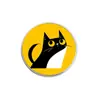 Broche Metálico de Gatinho Preto Desenho Animado de Olhos Grandes Broche Fofo de Desenho Animado Pinos Decorativos de Personalidade Acessórios de Nicho