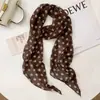 Bufanda de seda con estampado de leopardo transfronterizo, estilo puro deseo sexy, para otoño e invierno, con lunares, nueva moda versátil de nicho con sensación de alta gama, se puede usar como cinturón