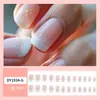 Tabletas para Manicura Francesa con Borde Blanco Brillante Parche de Uñas Estrella para Damas Productos Terminados de Sentido Avanzado Venta al por Mayor Caliente Transfronteriza Uñas Postizas