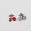 Colgantes pequeños de fresa, cereza y manzana 3D con goteo de aceite transfronterizo para collar, pulsera, accesorios de colgante de fruta para teléfono DIY
