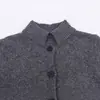 Exportación Transfronteriza Ropa de Mujer Otoño e Invierno 2025 Estilo Europeo y Americano Chaqueta Cardigan de Punto con Cuello Alto de Manga Larga de un Solo Botón para Mujer E75130