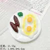 Comer Brincando Simulação Ovo Pochê Ovo Duplo Ovo Comida Acessórios de Resina Cola de Creme Capa de Celular DIY Acessórios de Cabelo Adesivo de Geladeira