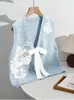 Chaleco de Punto Talla Grande para Mujer para Chicas Gorditas Primavera/Otoño 2026 Nuevo Estilo Suave Corbata de Lazo con Cordones Chaleco Suéter Holgado