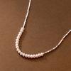 Colar de Pérolas Francesas em Prata S925 Nalan para Mulheres Verão Elegante e Simples Joias com Contas de Prata Quebrada D9691