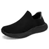 Zapatillas de deporte para hombre, de verano y otoño, sin cordones, con malla tejida voladora y suela de palomitas de maíz, ligeras y casuales para hombre