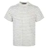 51 Camiseta de Manga Corta a Rayas Sencilla Estilo Hip-Hop Ajustada para Hombre y Mujer, Verano Ajustada Corta Versátil Casual Top Tee