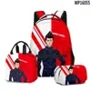 3D Novo Produto Azul Prisão Azul Lock Mochila Escolar Mochila Bolsa de Almoço Estojo Três Peças Conjunto Impressão