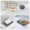 Plato para jabón de silicona de venta caliente, bandeja para fregadero con drenaje, antideslizante, diseño simple, abertura de drenaje grande, antideslizante