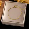 Pulseira de Aço Titânio de Alta Qualidade Que Não Desbota Leve Luxo Versátil Estilo Ins Banhada a Ouro 18K Joia de Mão Exquisita de Ponta